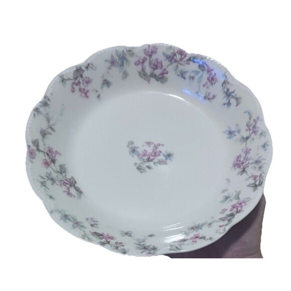 Antique Haviland Limoges NOVA ROSE Princess Sauce Bowl 7’ pink Blue Fleur - Picture 3 of 16